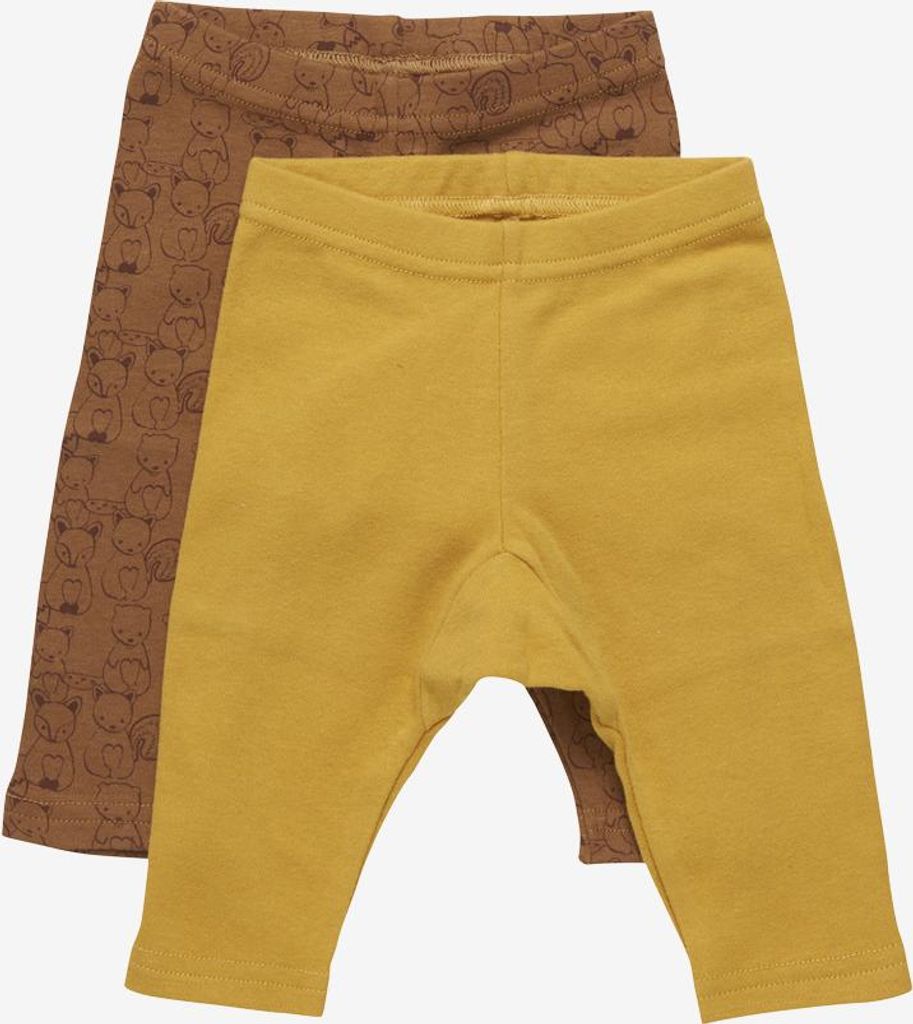 Pippi Doppelpack Leggings senffarben braun 74