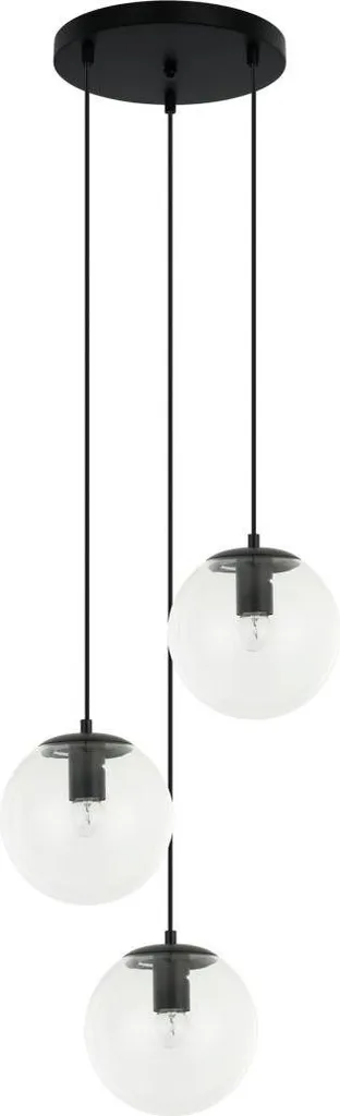 Italux SARPO Lampada a Sospensione Soggiorno 3x40W E27 Vetro Trasparente