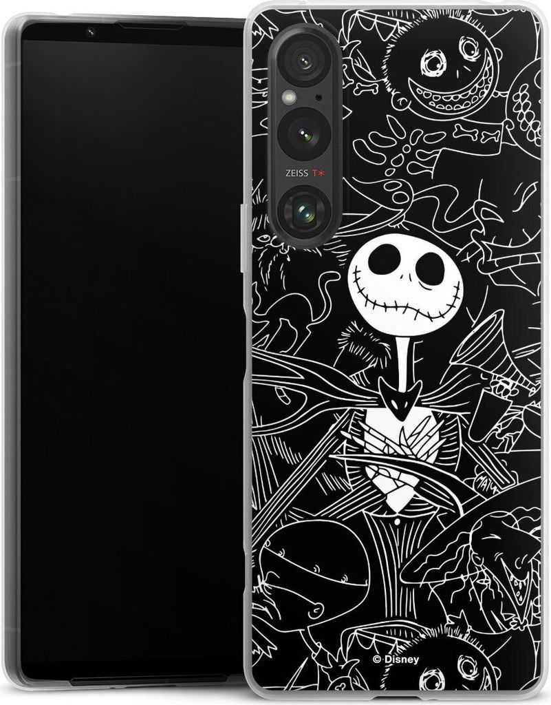 DeinDesign Slim Hülle für Sony Xperia 1 V Silikon Case Ultra Dünn Handyhülle Disney Halloween Nightmare Before Christmas