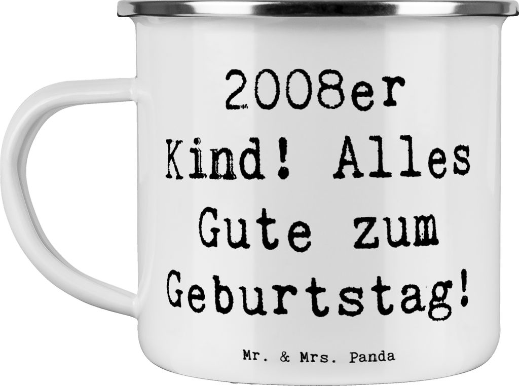 Mr. & Mrs. Panda Teetasse Spruch 2008 Geburtstag - Weiß - Geschenk, becher emaille, Geburtstagsgeschenk, Outdoor, Teebecher, Happy Birthday, Tasse...