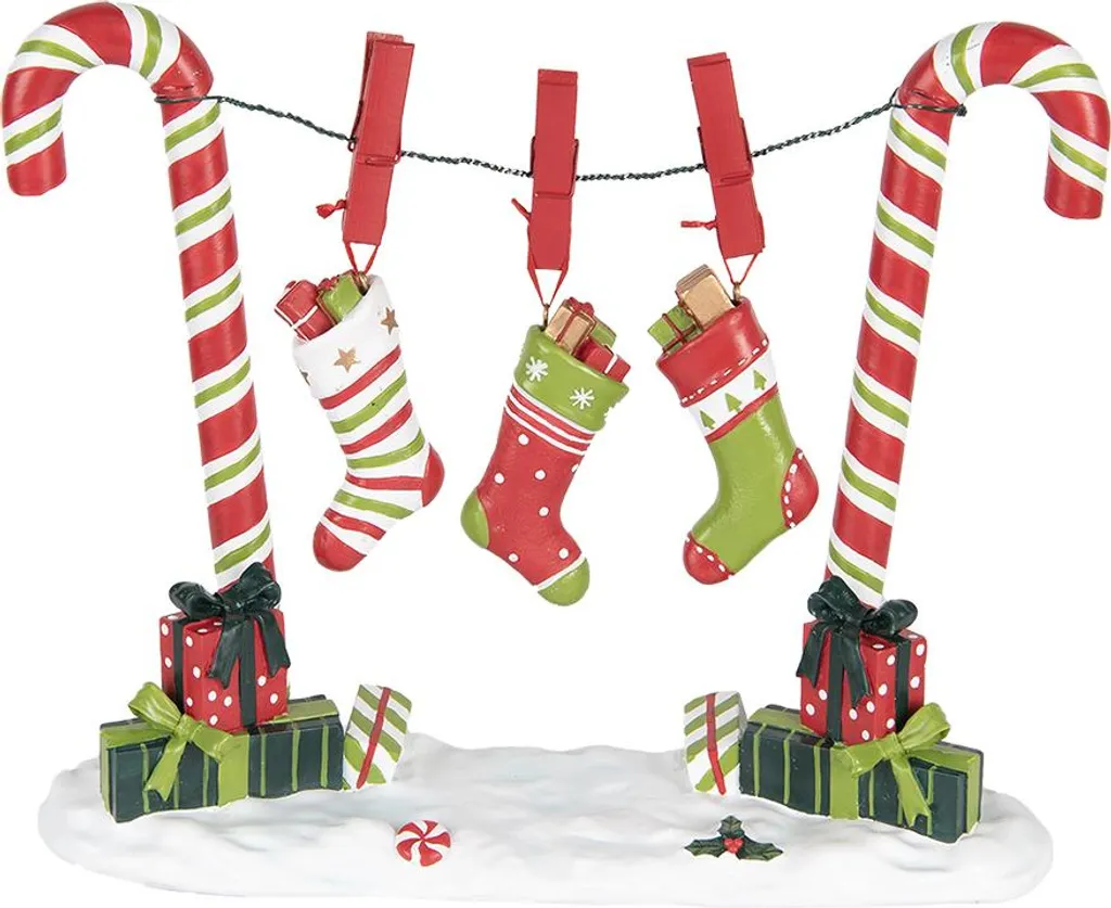 Figurine Noël Incassable Canne à Sucre 32cm - Déco Durable Rouge