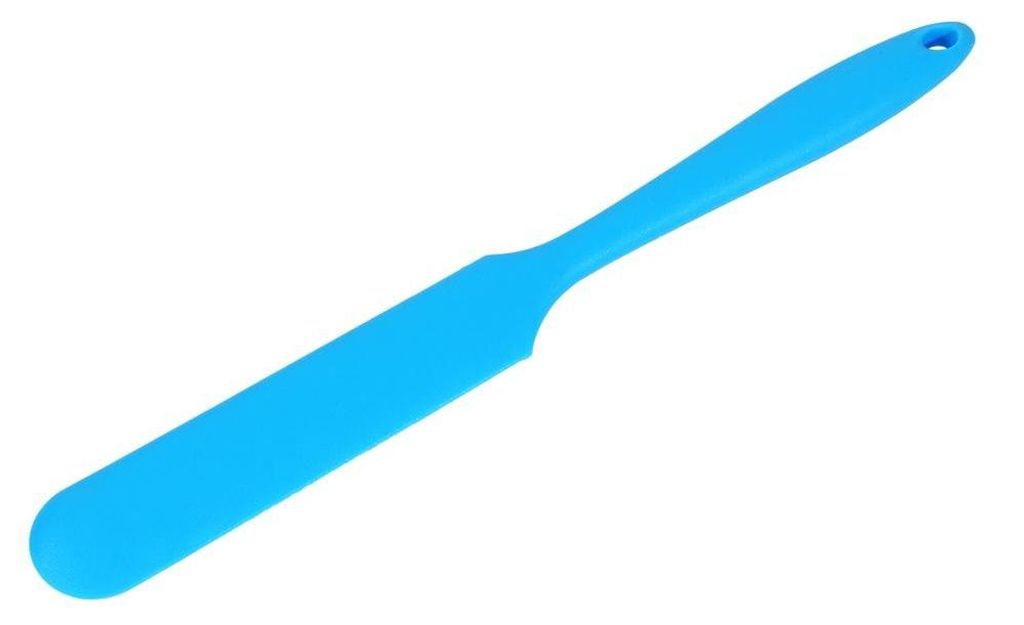 Hitzebeständiger Silikonspatel, antihaftbeschichteter Gummischaber, Back- und Kochwerkzeug für Kuchencreme und Butter (blau)