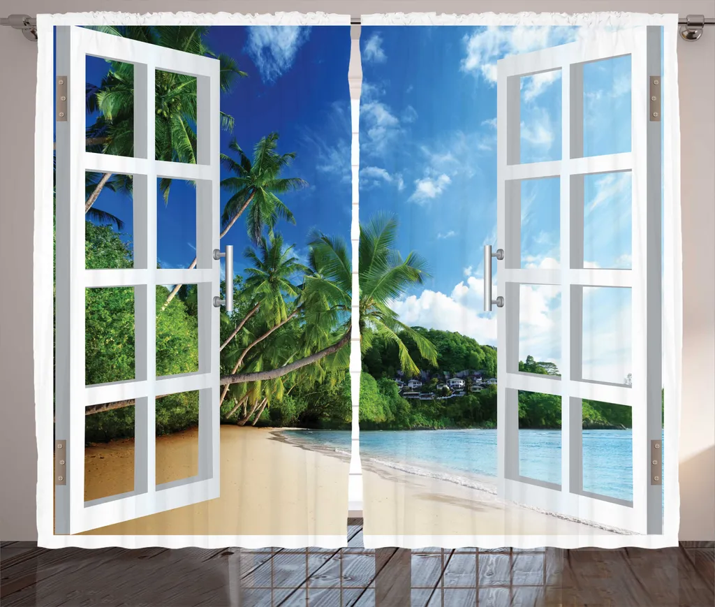 Rideau de Chambre Imprimé Jungle Luxuriante 280 x 225 cm Multicolore