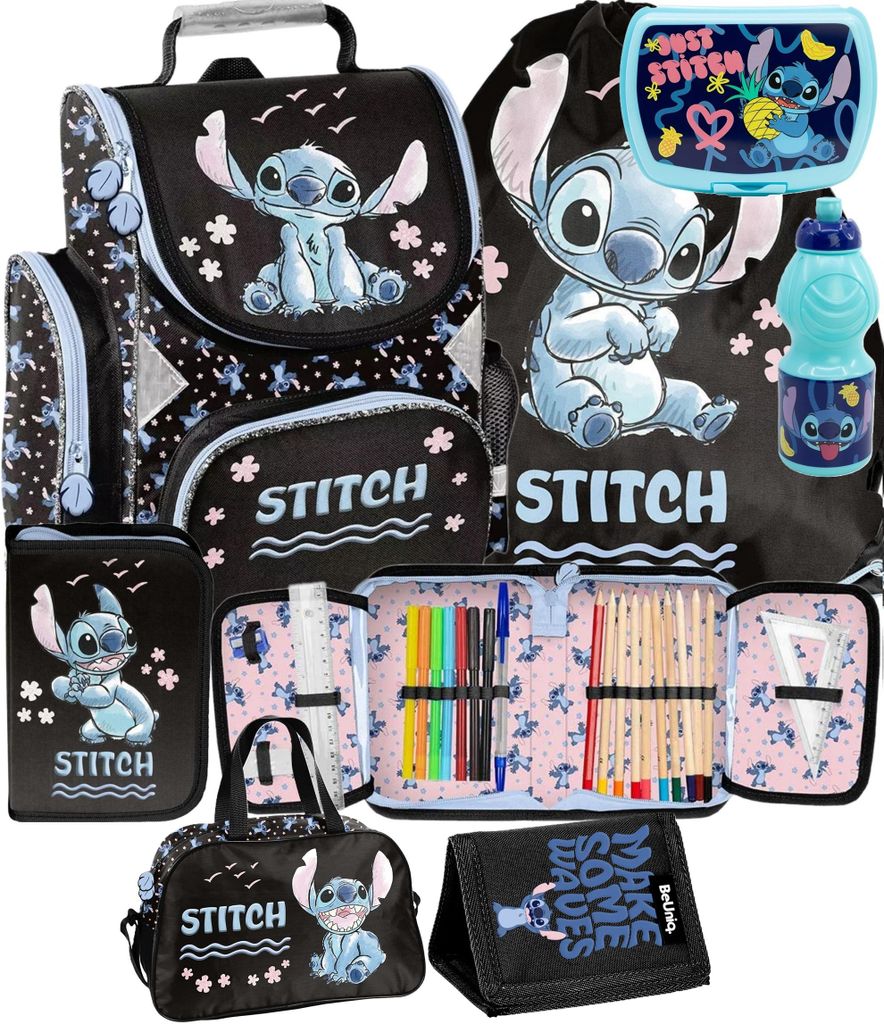 7tlg Lilo und stitch Schulranzen set Rucksack Federtasche Produktbild 