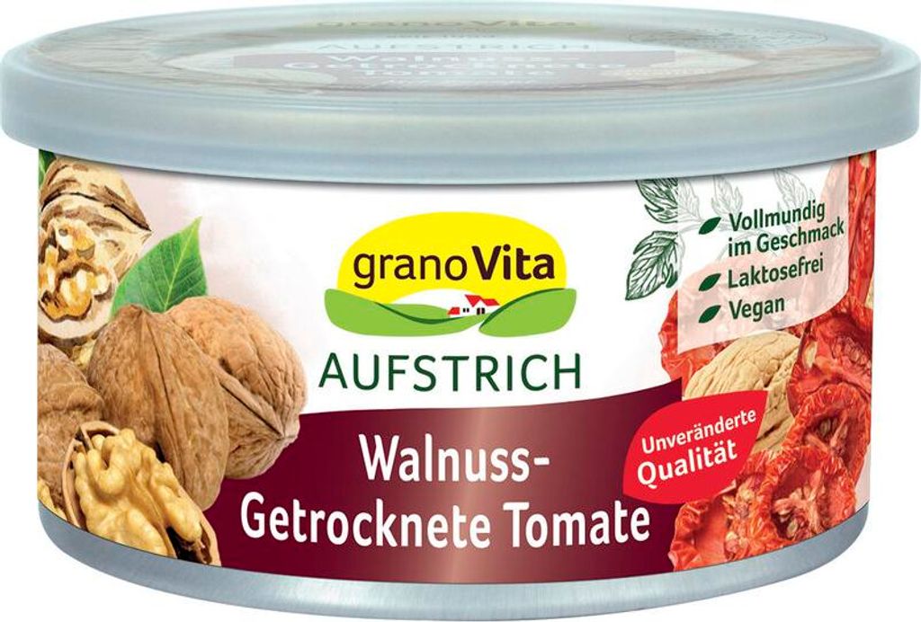 granoVita Veganer Brotaufstrich Walnuss-getrocknete Tomate