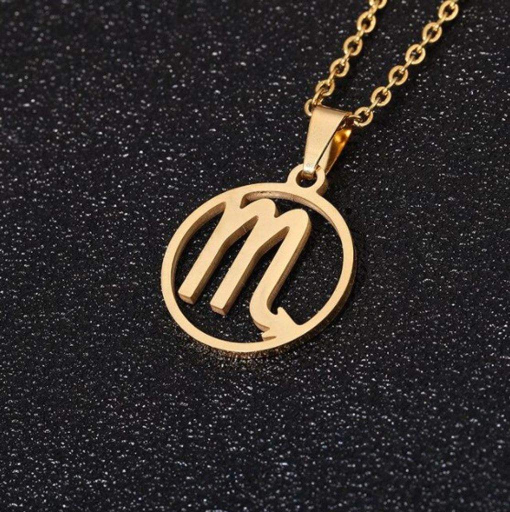Halskette mit Sternzeichen Anhänger Gold 50cm | Kettenanhänger