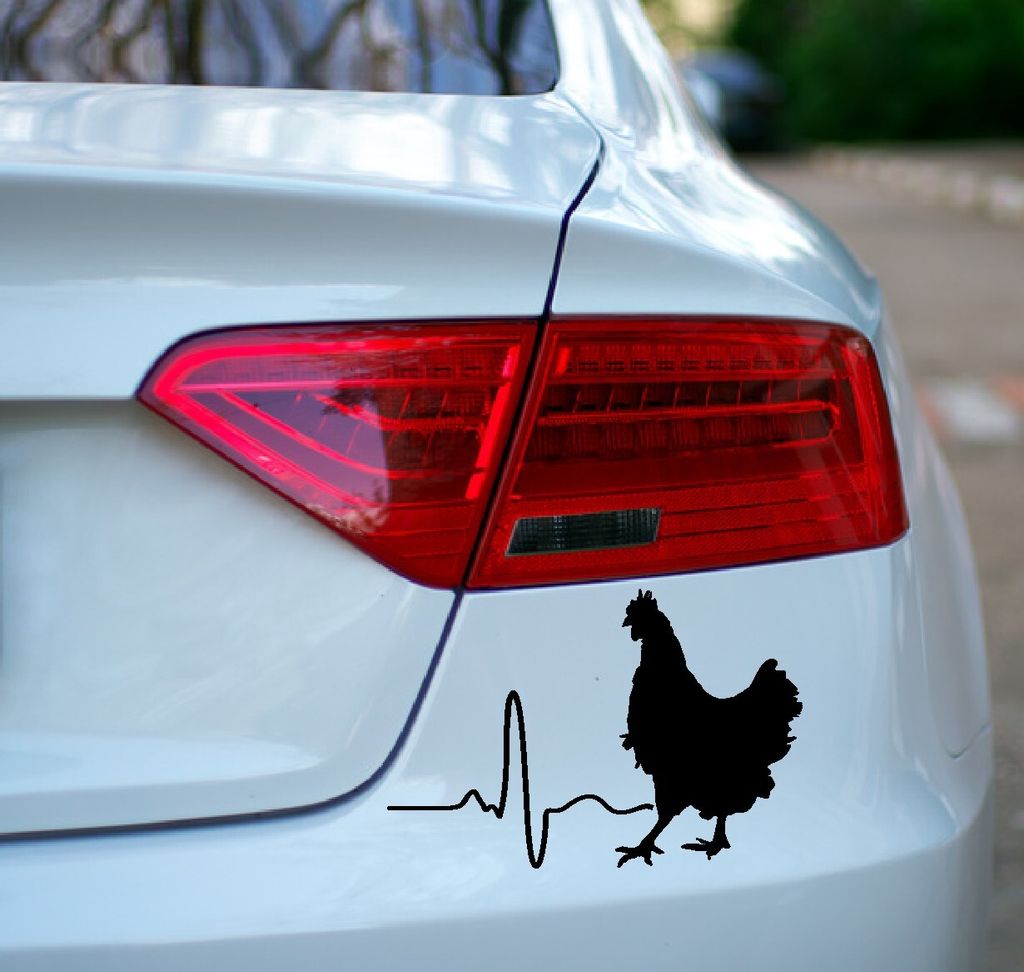 Huhn-Herzschlag, Huhn, Henne, Hühnerzüchter, Geflügelzucht, Autoaufkleber