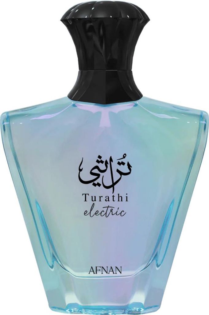 A studio shot of a perfume bottle against a white background.