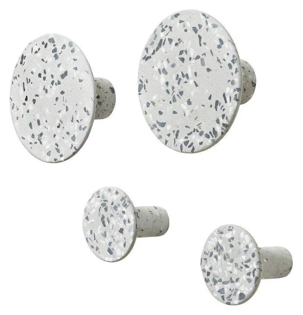 Crochet gris terrazzo 4,5 cm - Support vestiaire compact et robuste