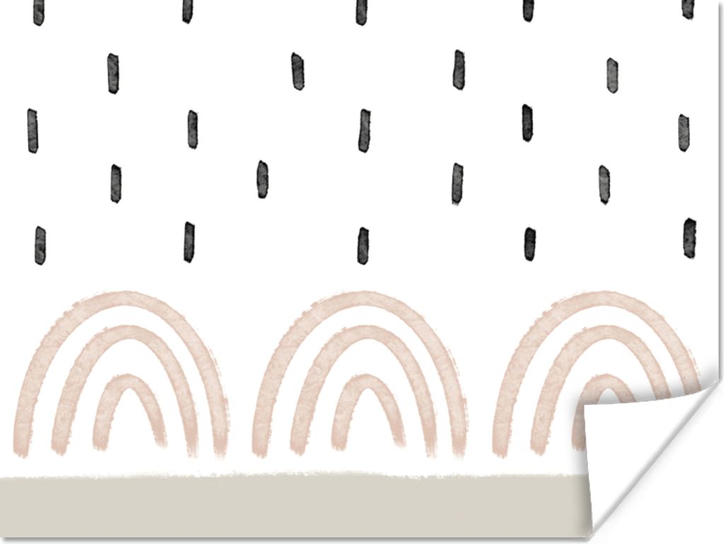 MuchoWow Poster Regenbogen - Pastell - Regen 40x30 cm - Plakate für die Wände - Poster Wohnzimmer
