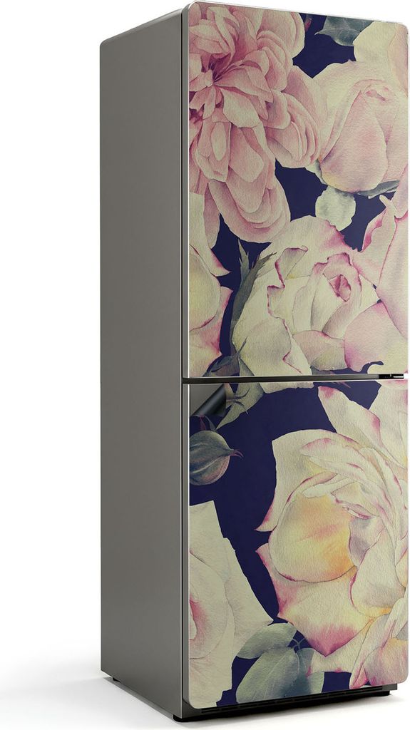 Realistisches Blumenmuster – Magnetische Kühlschrank Abdeckung – Dekorfolie magnetisch Küche – Kühlschrank Magnet Deko – selbstklebende ...