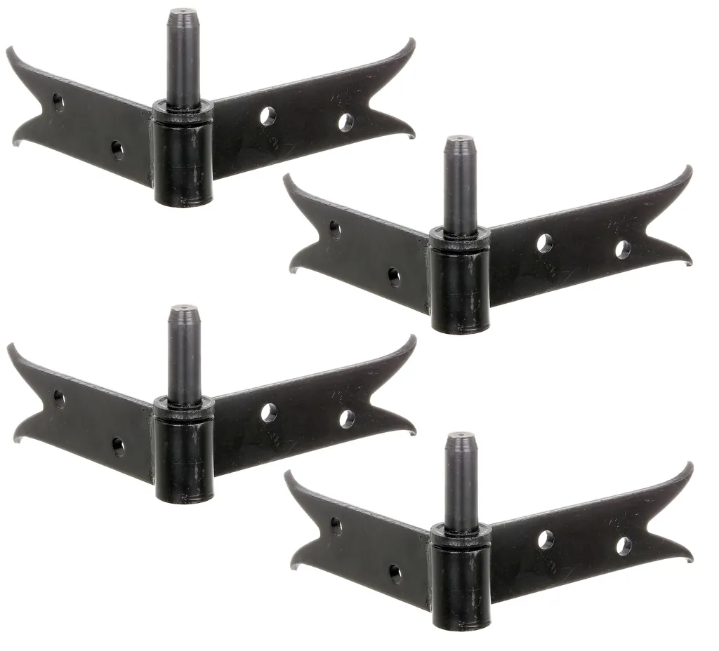 Paumelle d'Angle Noire Alberts 140 x 120 mm à Visser avec Axe de Ø 14 mm