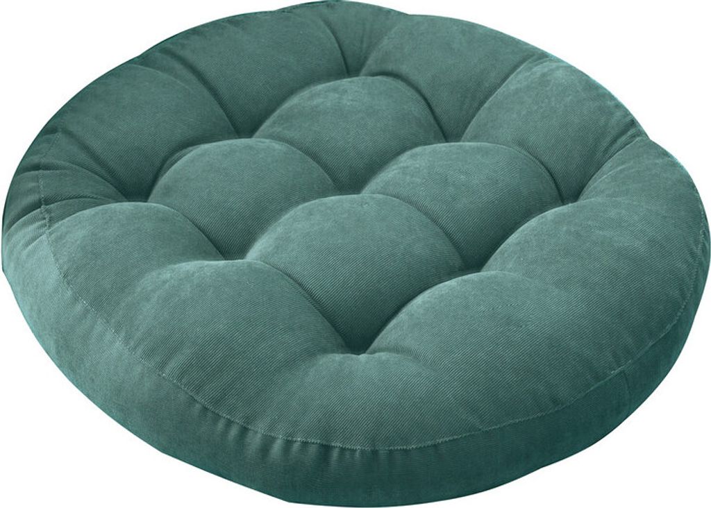 Rundes einfarbiges Bodenkissenkissen für Wohnzimmer Lesen Meditation Yoga Sofa Balkon Außenbett Büro Auto Dekor, Blauer See