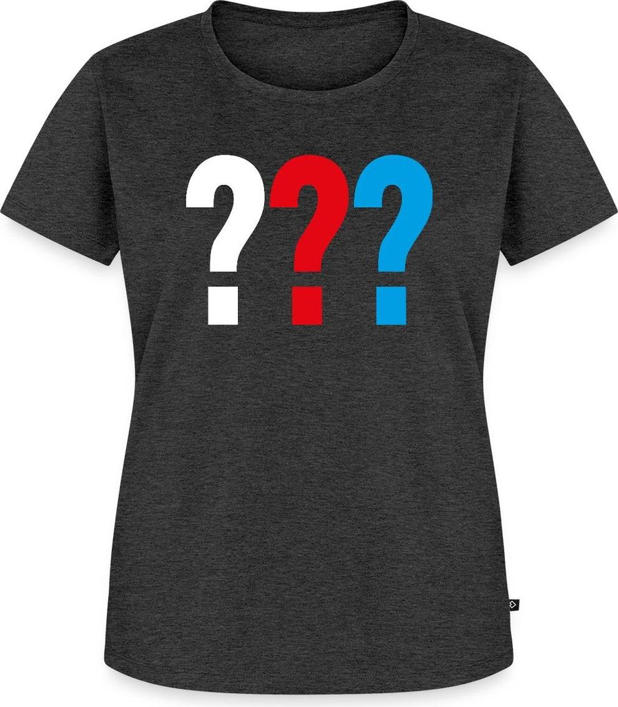 Spreadshirt Die Drei Fragezeichen Logo Frauen Premium T-Shirt, 4XL, Anthrazit meliert