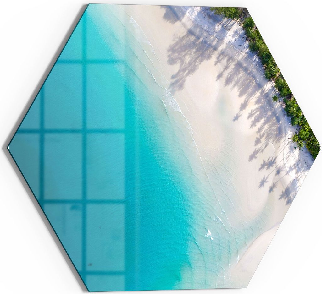 DEQORI Magnettafel Glas 40x35 cm 6-eckig 'Paradies von oben' beschreibbar Whiteboard