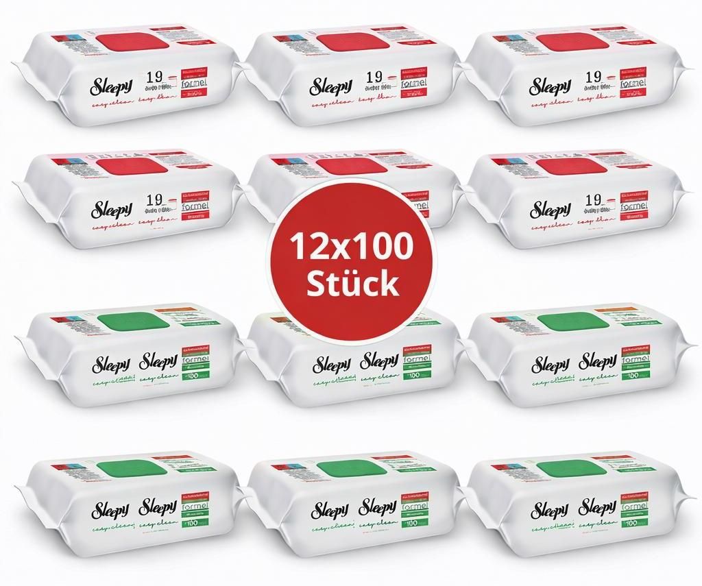 Sleepy Easy Clean Oberflächenreinigungstücher – 6x100 Kirsche + 6x100 White Soap | Streifenfrei sauber