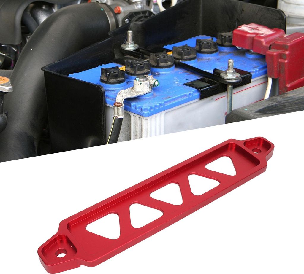 Batteriebefestigungshalterung, Halterungssatz aus Aluminiumlegierung mit 10-Zoll-J-Bolzen für 21 21R 22F 22HF 22R Rot