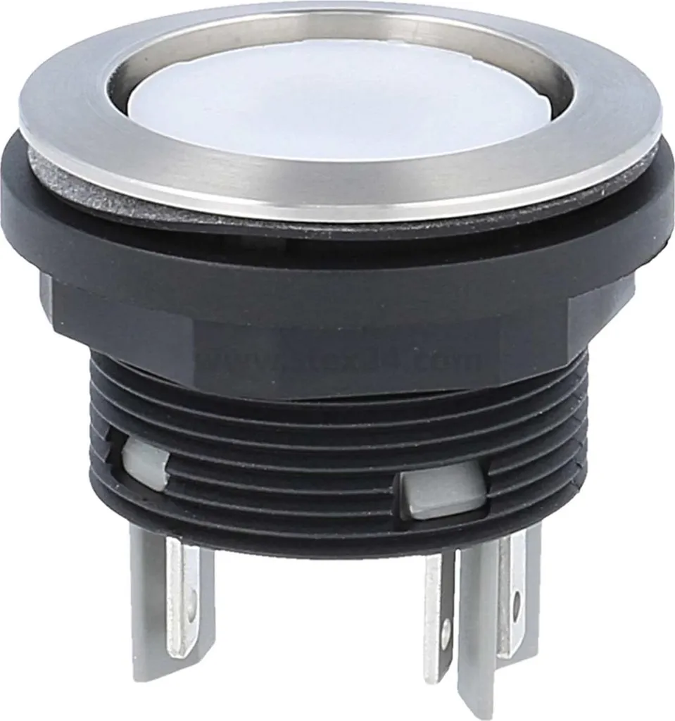 Bouton-poussoir électrique rond éclairé SHORTRON pour commande 1 pièce