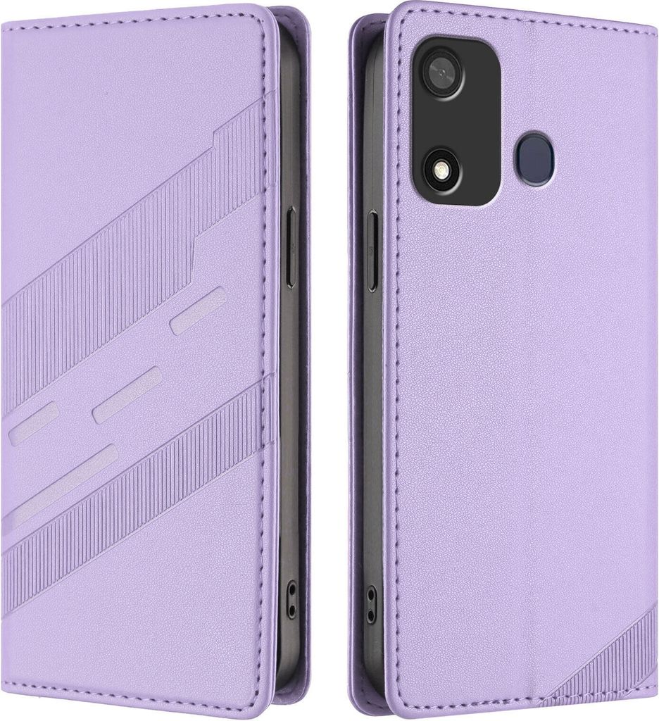 Hülle für itel P17/itel P17 Pro/itel A27, Kunstleder Brieftaschen Handyhülle mit Kartenfach und Standfunktion Violett