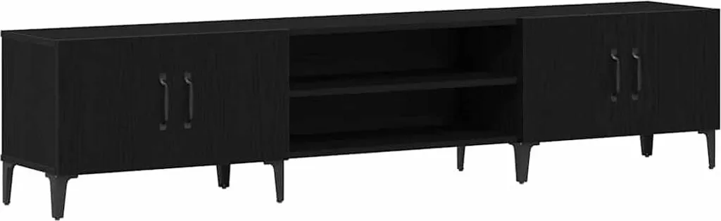 Mobile TV vidaXL Rovere Nero 180x31,5x40 cm - Porta TV Moderno in Legno