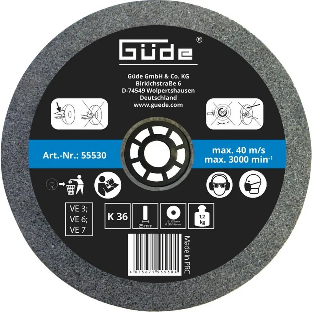 Mola Güde 175mm Grana 36 per Metallo - Ricambio Originale Güde 55530