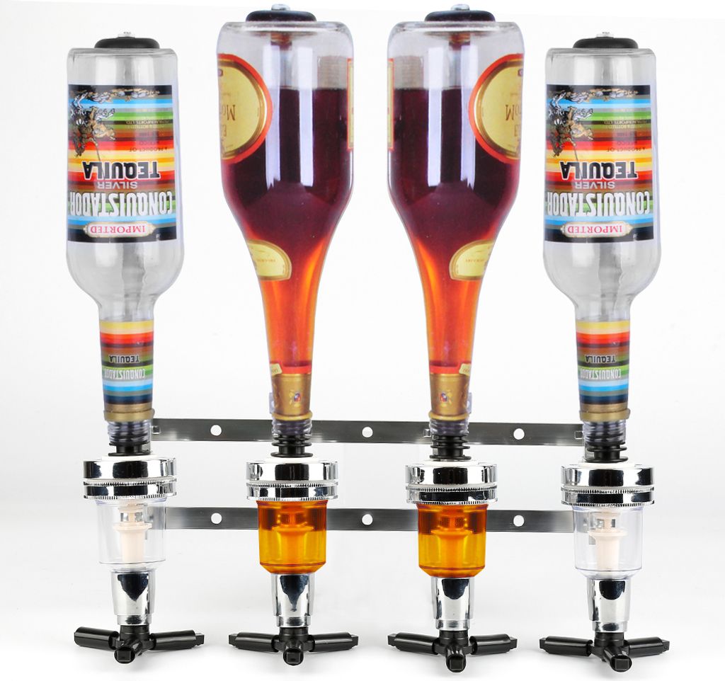 4 Flaschen Getränkespender Zapfanlage Hausbar Getränkeportionierer Bar Butler Flaschenhalter Saft Getränkespender