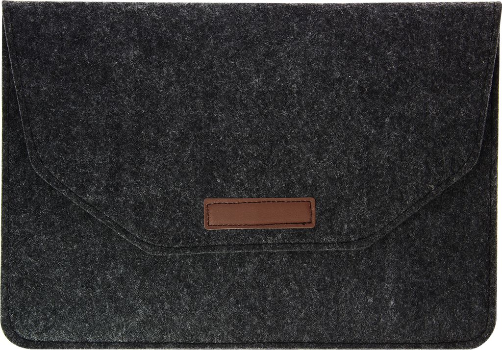 11'' Wollfilz Laptop- Tablettasche mit Soft-Touch Innenfutter - Schwarz