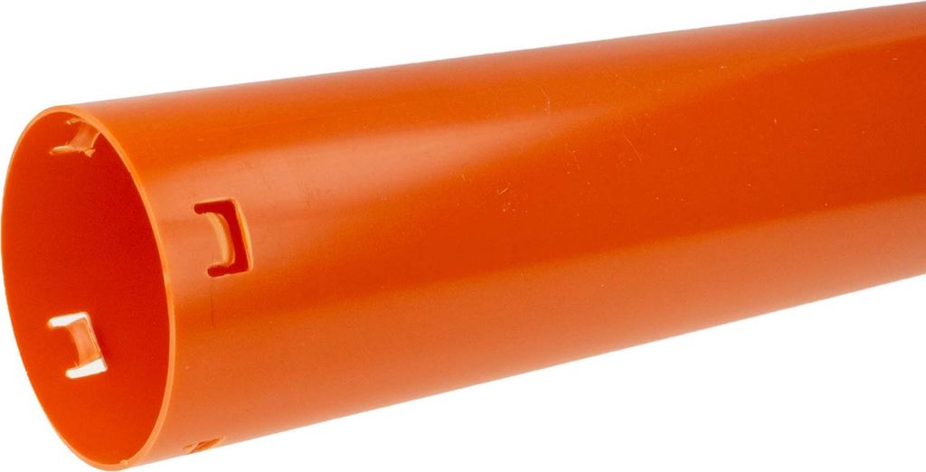 tecuro Abschlussrohr Ø 60 mm x 1,00 m, für Bodenablaufrohr / Drainagerohr , mit Klicksystem, PVC-U rot für Rohr