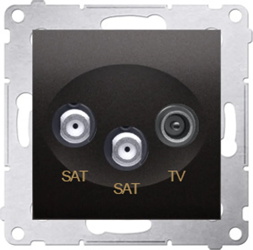 Prise d'antenne triple Simon 54 Premium anthracite SAT/SAT/RTV 1 dB