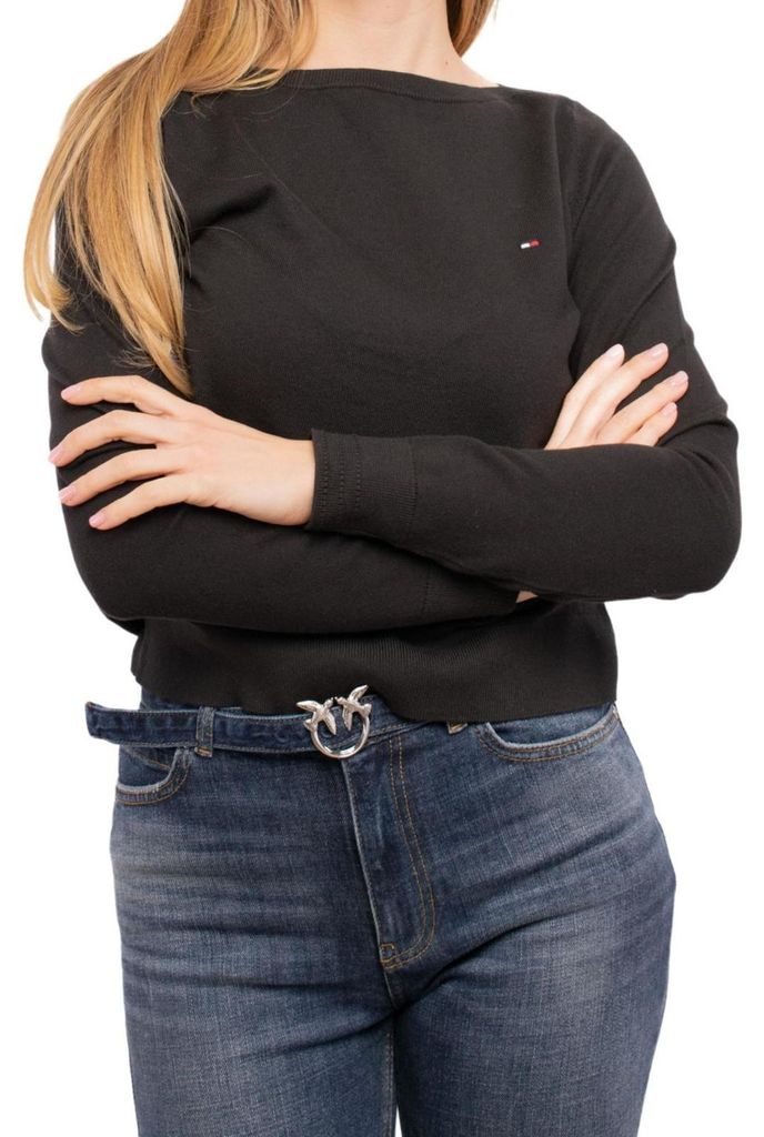 Tommy Hilfiger - Pullover Top für Damen, Baumwollmischung NA562 (XL) (Schwarz)