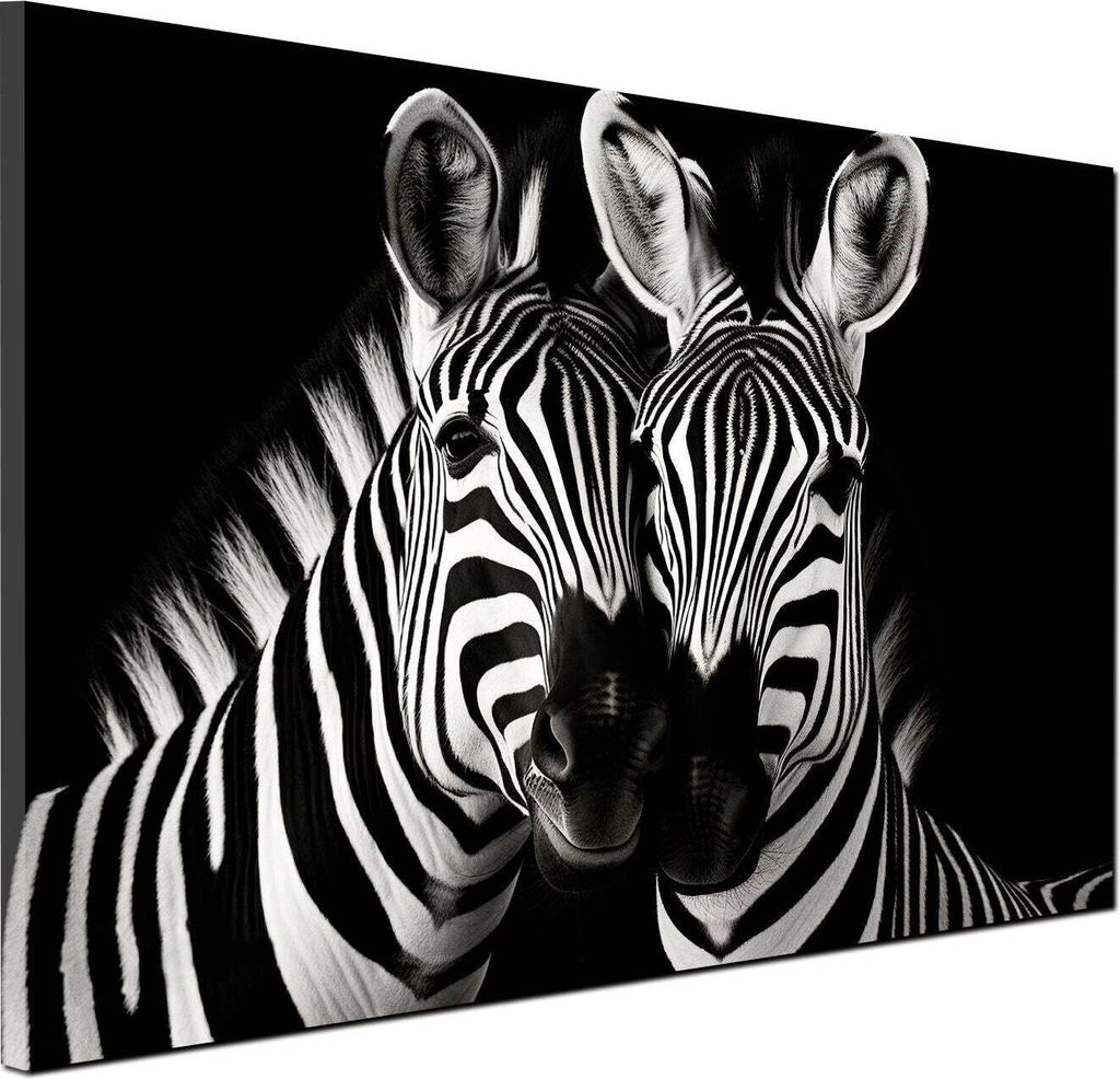 Zebras schwarz weiß Wandbild Leinwandbild Kunstdruck XL Wanddeko: 150x100x4cm