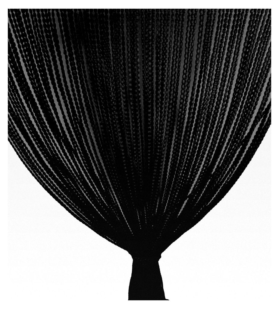 Fadenvorhang für den Außenbereich, Insekten- und Lärmschutz, geeignet für Türen und Fenster, Perlen aus Polyester, Schwarz, 100 x 220 cm, Mate...