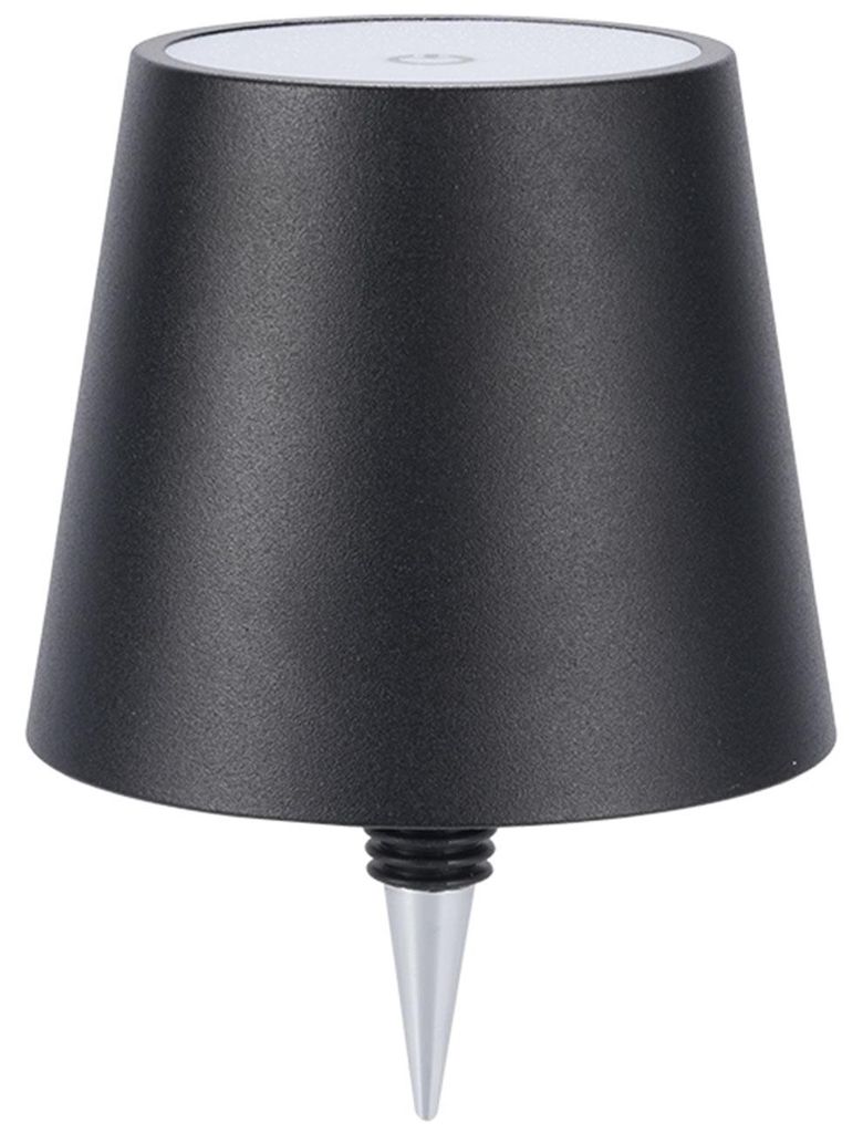 Edle Akku Flaschenlampe Schwarz: Dimmbar, 3 Lichtfarben: Produktbild 
