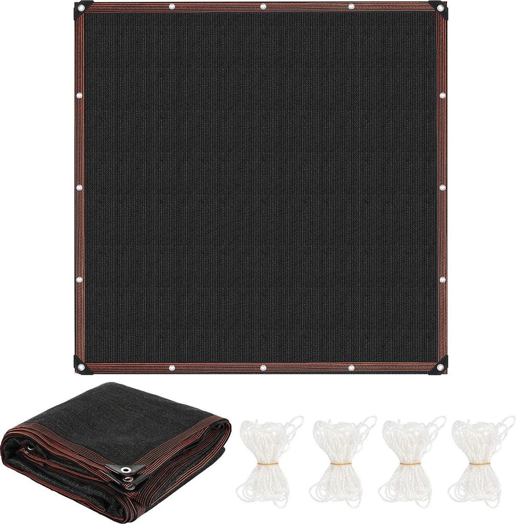 Faziango Schattiernetz 400x400 cm – Quadratisches HDPE Sonnenschutznetz für Terrasse & Garten schwarz