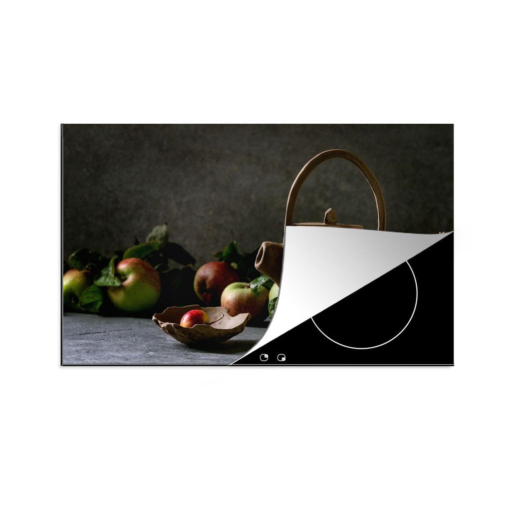 KitchenYeah Herdabdeckplatte Teekanne - Tee - Stilleben , 90x52cm, Küche Deko, Glaskeramikkochfeld Herdabdeckung, Abdeckplatte fùr Kochfeld