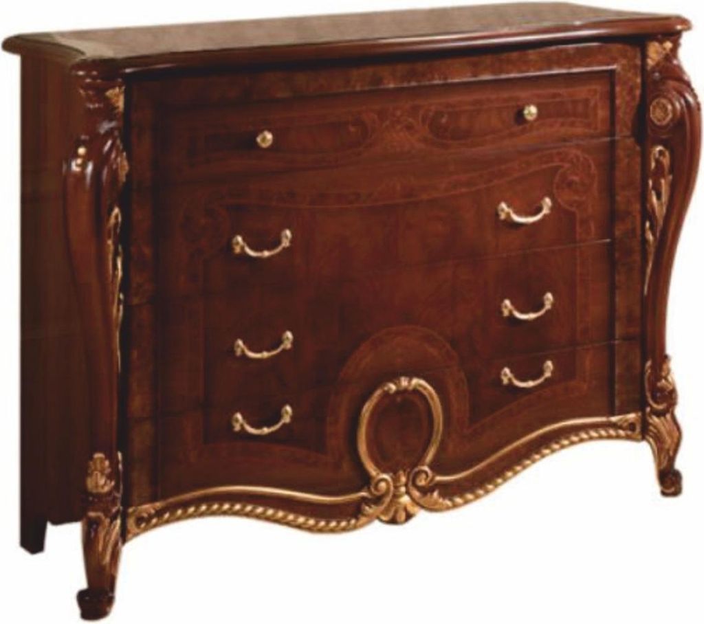 Casa Padrino Luxus Barock Kommode Dunkelbraun / Gold 133 cm - Italy