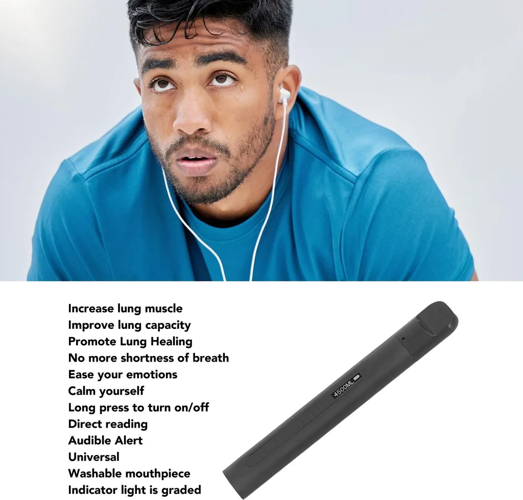 Smart Breathing Trainer Entraînement des Muscles Respiratoires Noir