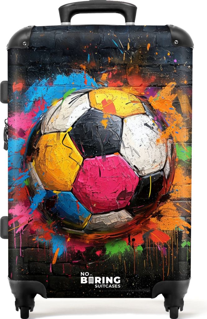 NoBoringSuitcases.com Großer Koffer - Graffiti-Fußball mit bunten Farben - Kombinationsschloss TSA - Hartschalen Trolley 4 Rollen - 72 liter - ...