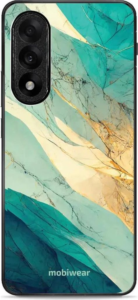 Handyhülle für OnePlus Nord 5, Mobiwear Glossy Case, Türkis-Marmor