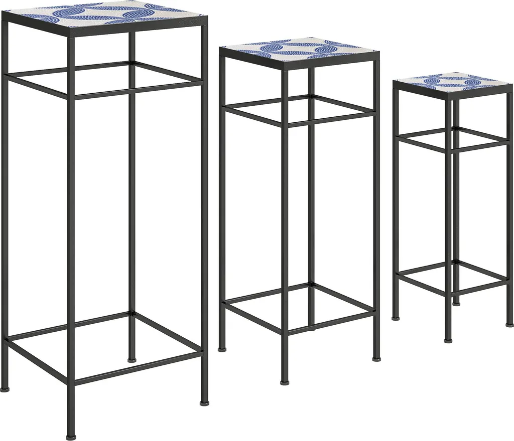 Porte-Plante de Salon en Métal : Lot de 3 Supports Hauts de 71 cm