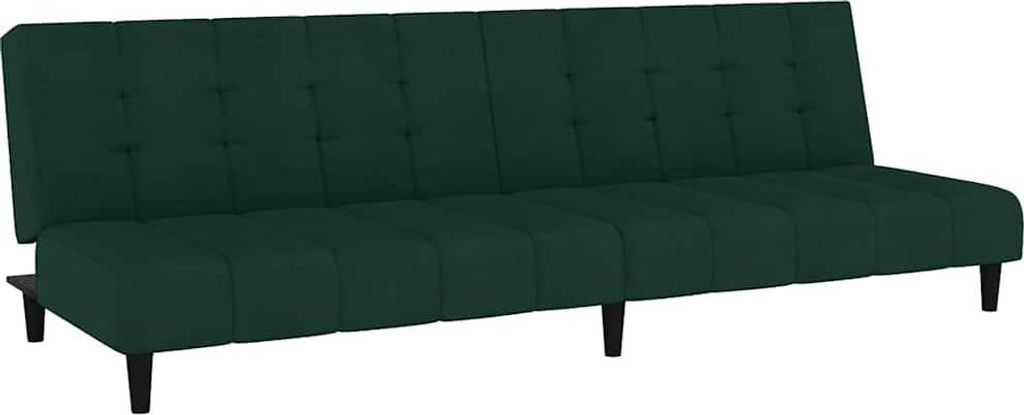 vidaXL Schlafsofa 2-Sitzer Dunkelgrün Samt
