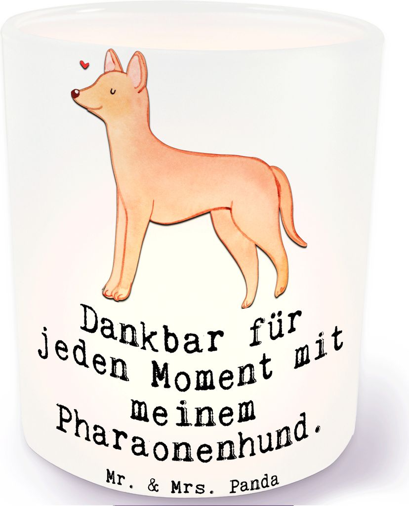 Mr. & Mrs. Panda Windlicht aus Glas Pharaonenhund Moment - Transparent - Geschenk, kerzenhalter, Kelb Tal-Fenek, Pharaoh Hound, Kerzen, Teelichthalter
