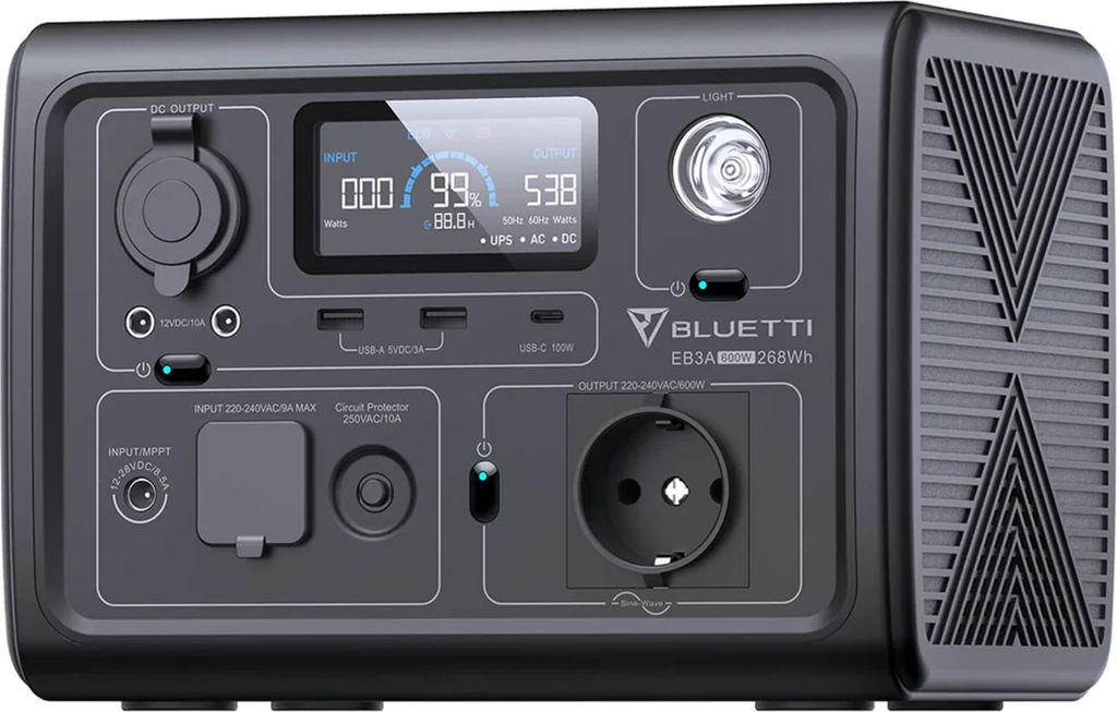 Bluetti Powerstation EB3A 600W / 268Wh Surge 1200W Obrázok produktu 4
