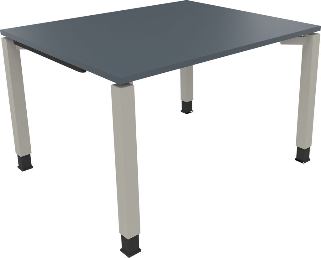 Schreibtisch Vierfuß Quadratrohr B1200xT1000xH680-820 si/Lavagrau