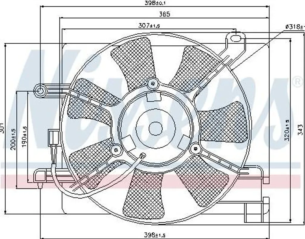 Ventilateur de refroidissement moteur pour Matiz Nissens 85347 12V OE
