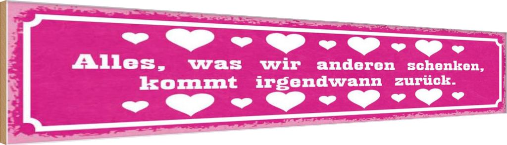 vianmo Holzschild 10x46 cm alles kommt irgendwann zurück Dekoration