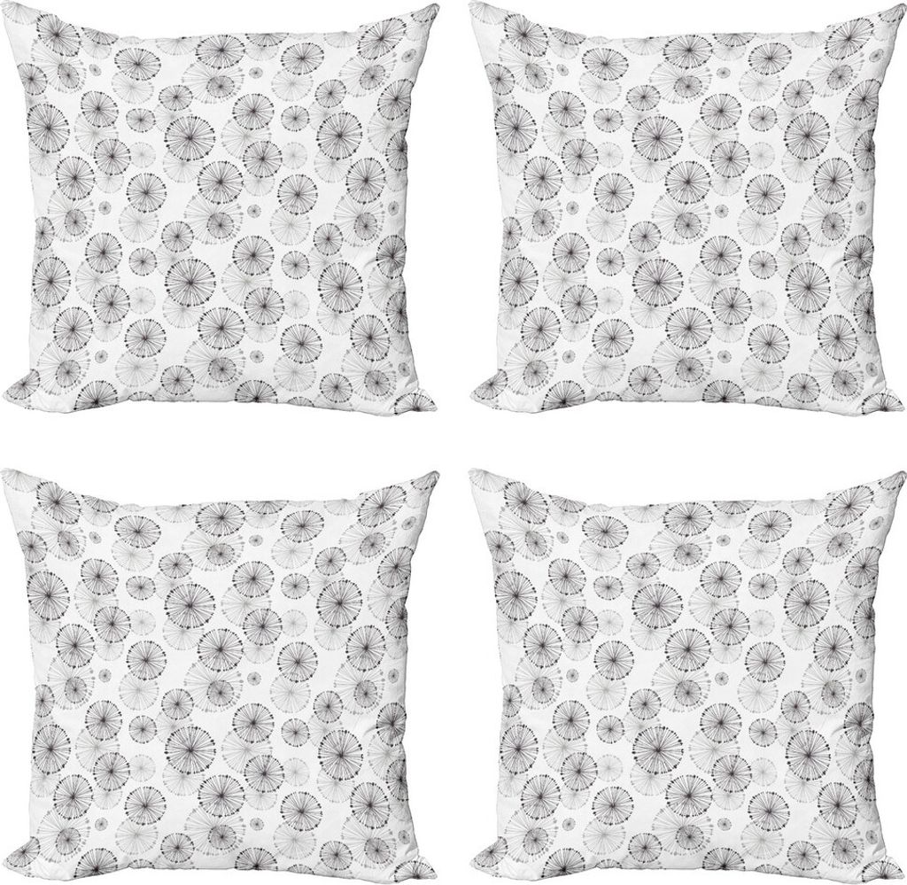 ABAKUHAUS Abstrakt Kissenbezug Set (4 Stück), Löwenzahn-Motiv, Moderner Doppelseitiger Digitaldruck, 60 cm x 60 cm, getrocknete Rosen