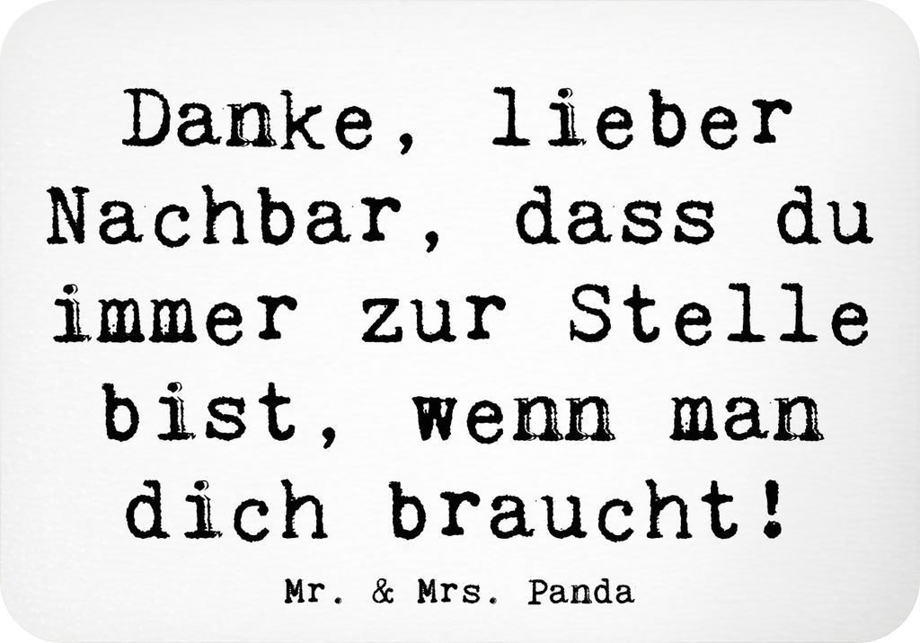 Mr. & Mrs. Panda magnet Spruch Danke Nachbar - Weiß - Geschenk, Kühlschrankmagnet, sagen, guter, Geschenkidee, Aufmerksamkeit, wenn man dich brau...