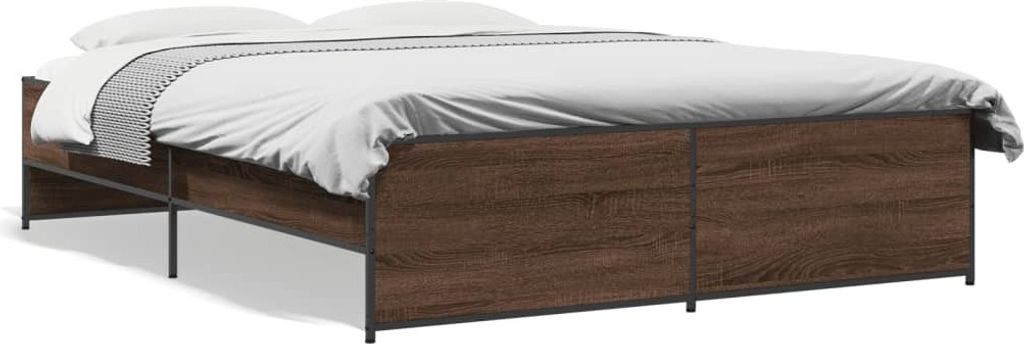 Maison Exclusive - Bettgestell Braun Eichen-Optik 160x200 cm Holzwerkstoff Metall