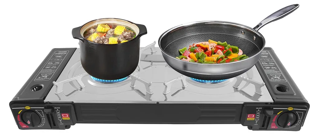 Réchaud à gaz portable 1 feu pour cuisine en plein air et pique-niques